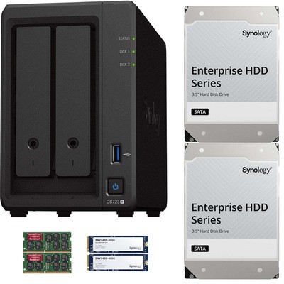 Synology DS723+ 8GB RAM 800GB (2x400GB) Cache 16TB (2x8TB) of Synology Drives