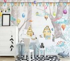 3D Forest Houses N270 Wallpaper Wall Mural Removable Self-adhesive Sticker Romy