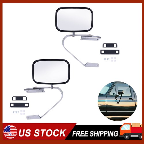 Side View Manual Mirrors Chrome Pair Set for Ford F-Series Pickup Truck NEW-US