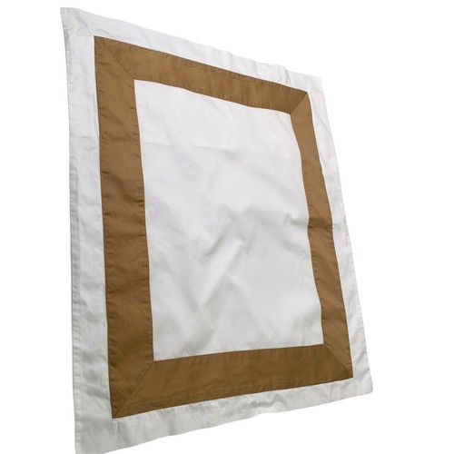 Cuscino Signoria Firenze Aida finta bianco con bordo beige marrone Made in Italy - Foto 2 di 8