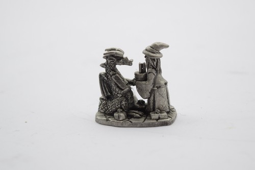 Tudor Mint Myth & Magic Pewter Figurine MAKE A WISH! Wizard & Dragon WAPW 3593 - Picture 4 of 6