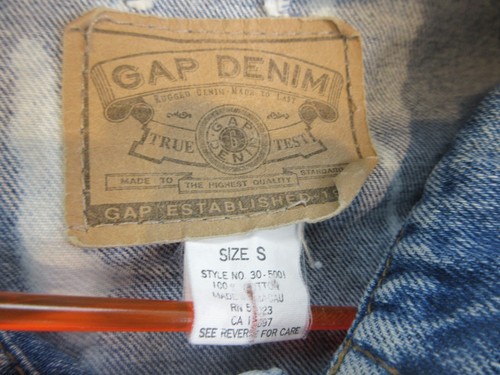 VINTAGE Gap Jacket Mens Adult Small Blue Denim Jean Outdoors Cotton Casual Coat - 第 6/9 張圖片