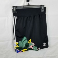 Adidas Skirt Women's XS Black Originals Floral Print Active Casual GC6831