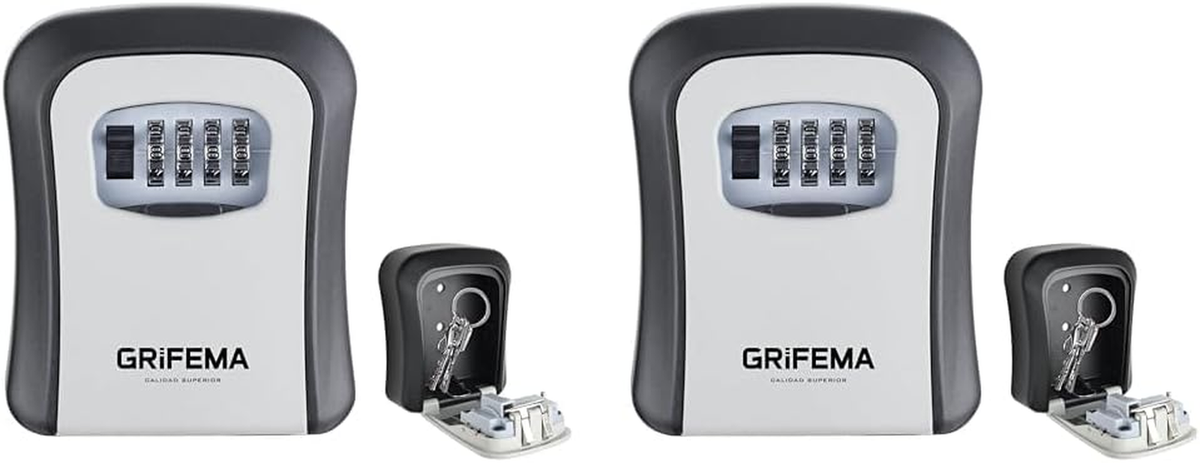 Cassetta Sicurezza Chiavi GRIFEMA GA1003-2 - Lucchetto A Combinazione 4 Cifre, Grigio, Per Casa/Ufficio