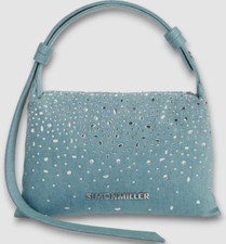 377 Simon Miller Women's Blue Mini Puffin Crystal Denim Shoulder Purse Bag