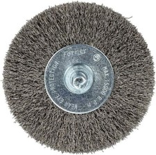 60017 Wheel Brush, Fine Crimped Wire with 1/4-Inch Shank, 3-Inch