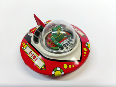MS635) SPACE SHIP X-II Soucoupe volante mécanique en tôle