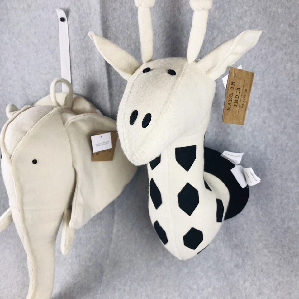 2 Детская настенный декор большой шерсти плюшевое животное слон и жираф сафари тематический - Изображение 4 из 4