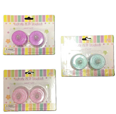 2Pk LED Flicker GLITTER TEALIGHT CANDLE Flameless Easter Spring Party-PICK COLOR