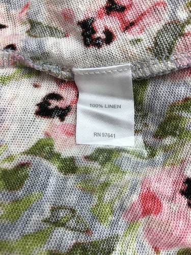J. Jill flowery linen shirt size L 3/4 sleeves A-1246 - Picture 5 of 9
