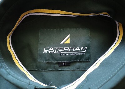 CATERHAM F1 TEAM VINTAGE RACING BUTTON UP SHIRT CREW JERSEY GREEN