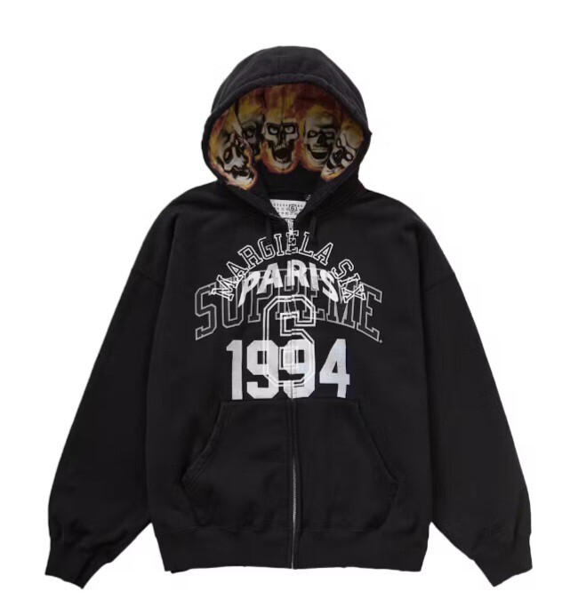 Supreme MM6 Maison Margiela Zip Up Hoodie Black Size Med with