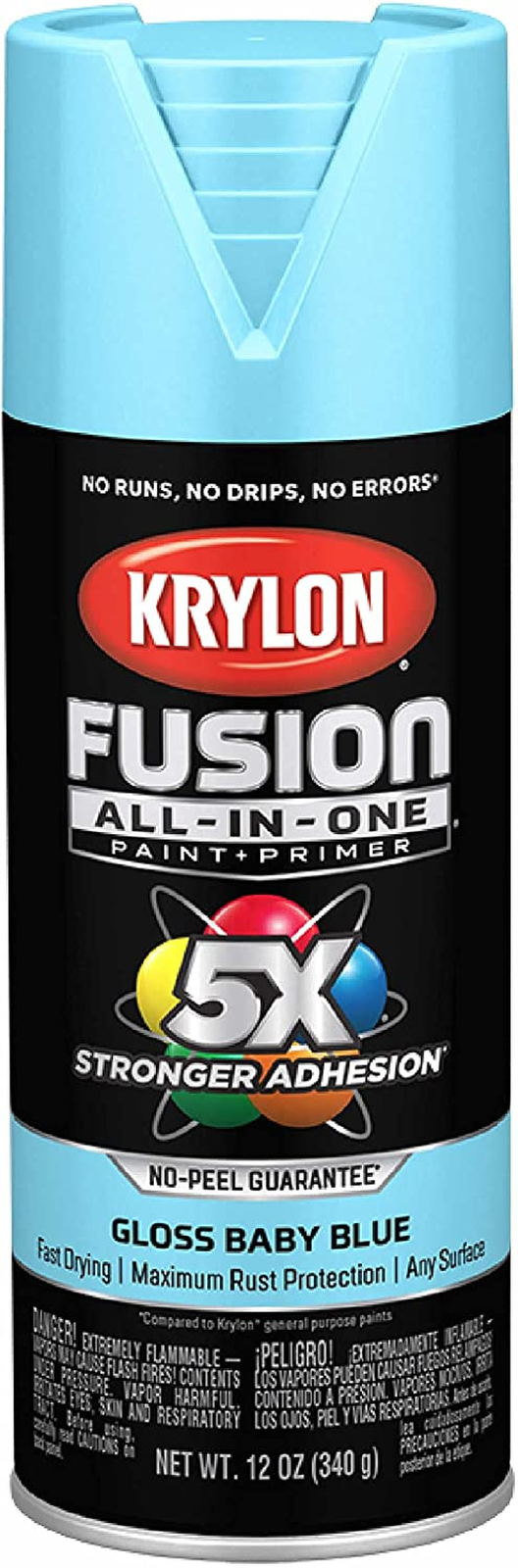Fusion All-In-One Adhesive Spray Paint for Indoor/Outdoor Use, 12 Oz, Baby Blue