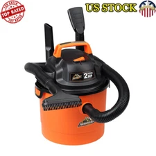 2 Peak HP Wet Dry Vacuum Cleaners W/ On-Board Hose Cord Crevice Tool 2.5 Gal New