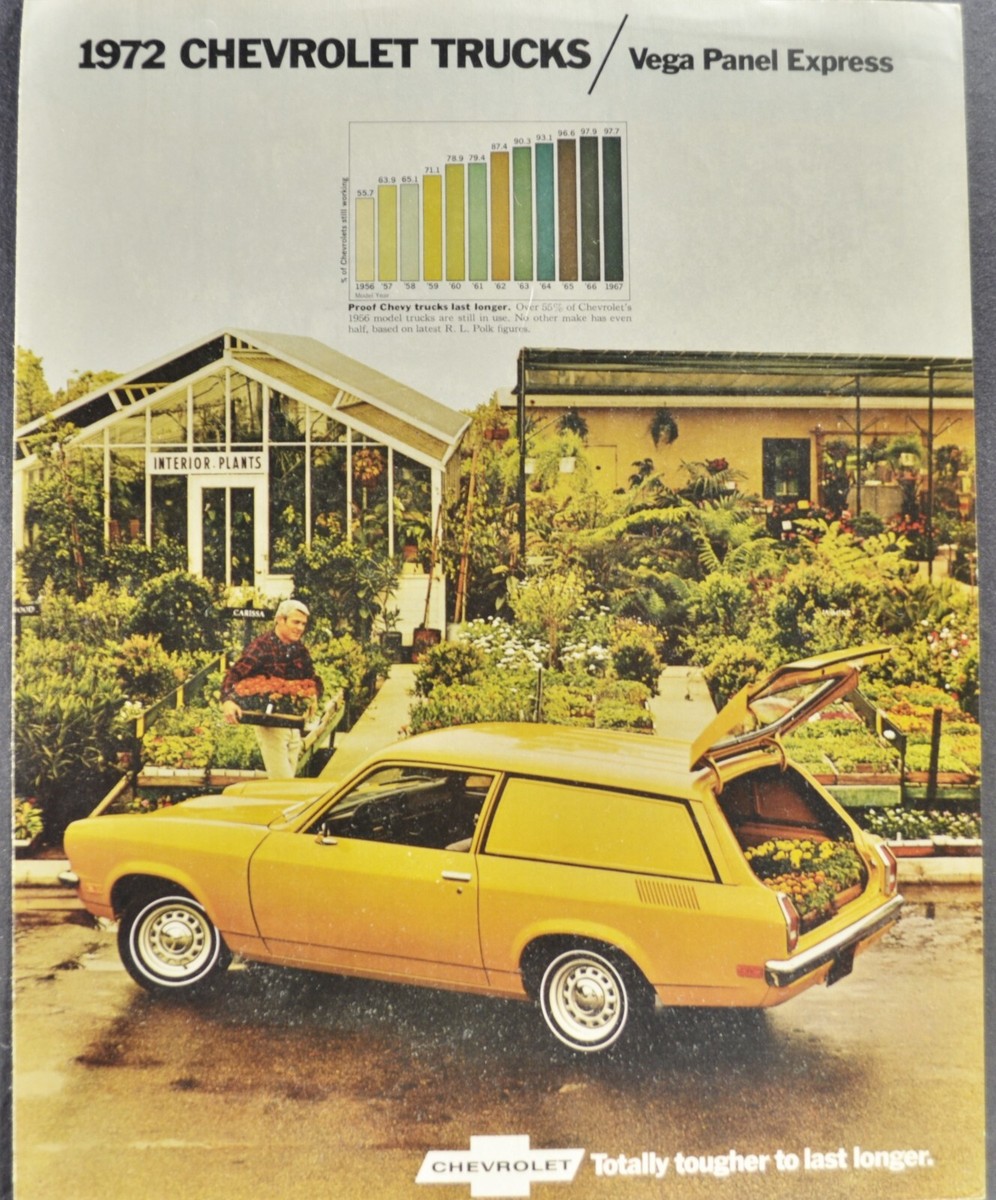 1972 Chevrolet Vega Panel Express Delivery Brochure Folder