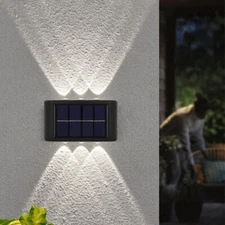 1-8Pack 6LED Solar Wall Lights Outdoor Garden Steps Stairs Fence Deck Lamp IP65