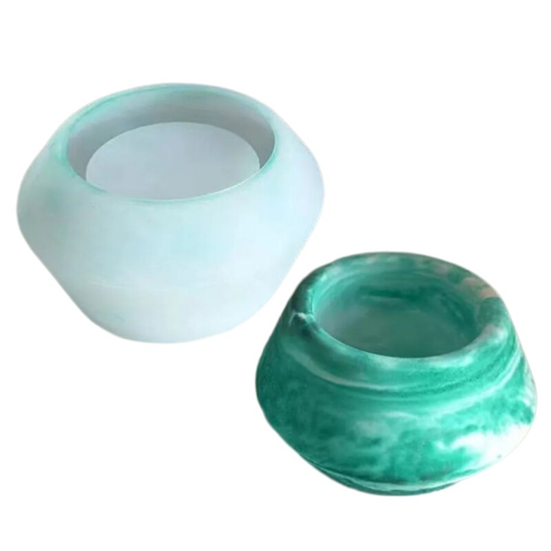 Silicone Flowerpot Candlestick Mold for Cement Tealight Ornament Craft