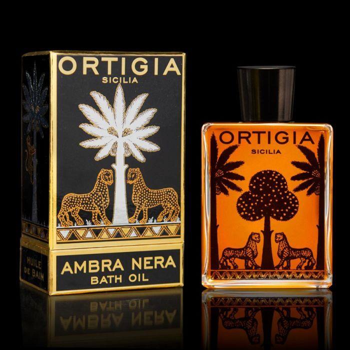 Ambra Nera Scented Bath Oil Natural Amber Spice Fragrance Ortigia Sicilia 200ml