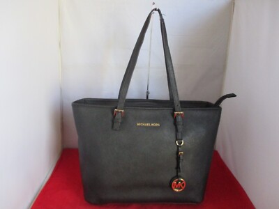 Michael Kors Jet Set E / W Top Zip Tote, Shoulder Bag Satchel $278 Black #042