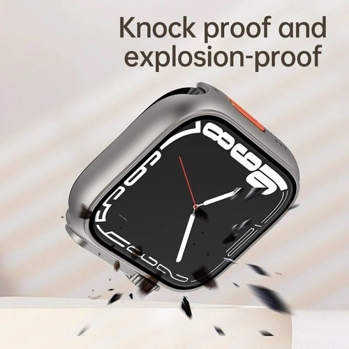 Change to Ultra Case Glass Cover For Apple Watch Series 8 7 6 5 4 SE 40/44/41/45 - Photo 5 sur 22