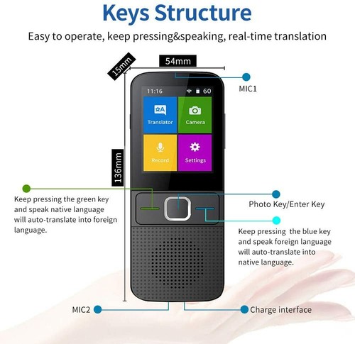 Portable Instant Language Voice Translator Touch Screen Device 137 Language WiFi - Picture 5 of 10
