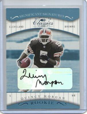 QUINCY MORGAN AUTO SIGNED 2001 DONRUSS CLASSICS ROOKIE /75 BROWNS #127