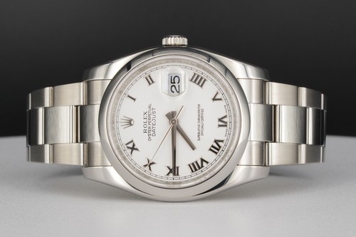 Rolex Datejust Mens Stainless Steel Watch White Roman Dial New Style Band 116200 - Picture 4 of 8