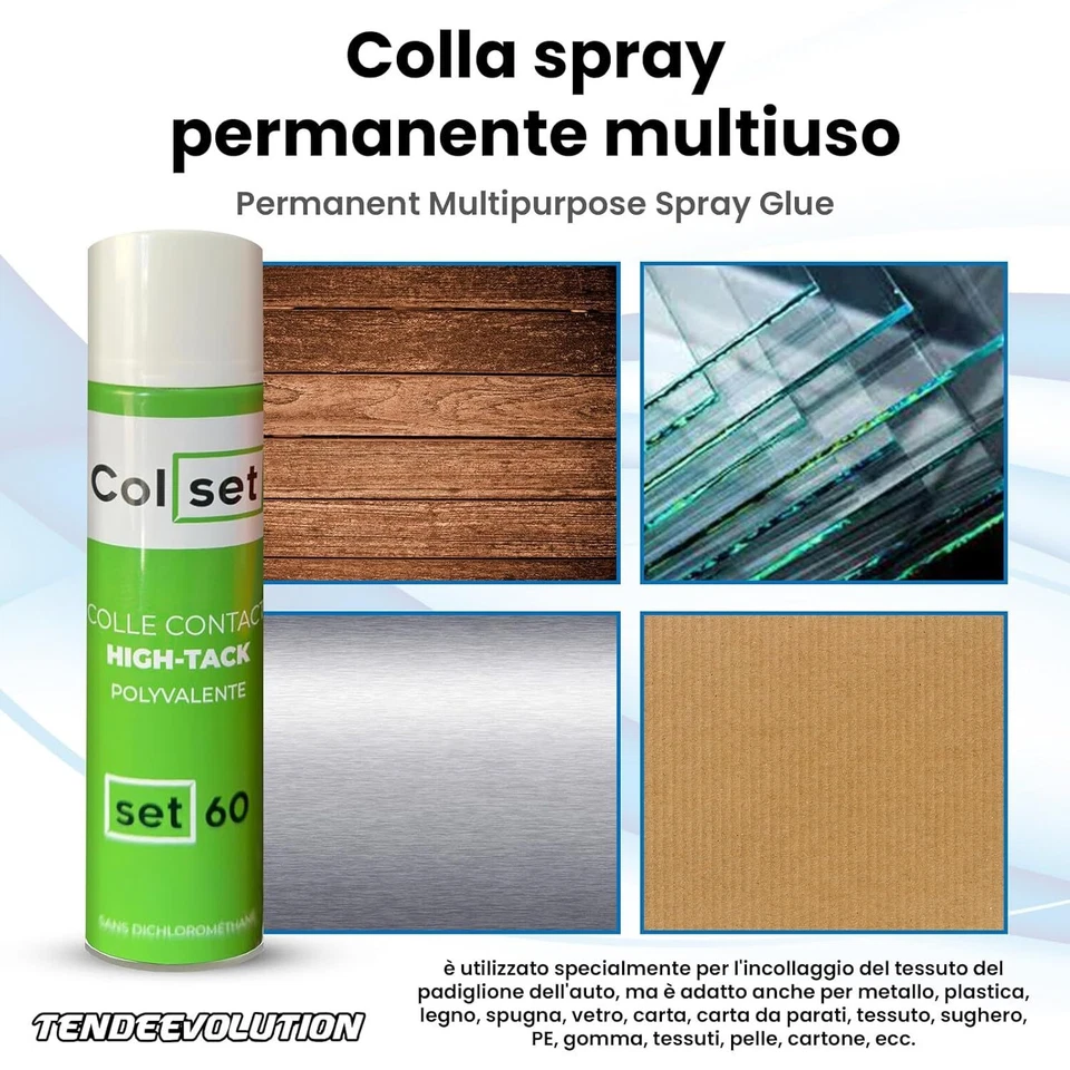 Colla spray trasparente alte temperature ecopelle tessuti gommapiuma 500ML CS - Immagine 4 di 4