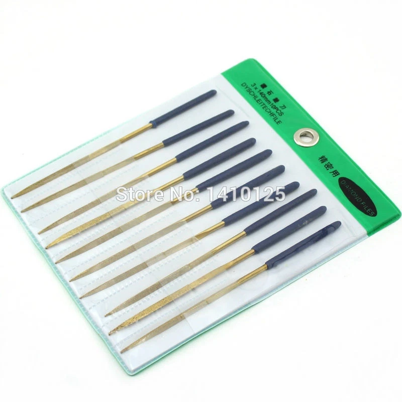 10Pcs 5-1/2" 140 MM x 3 MM TRIANGLE Diamond Coated Needle Saw Files Titanium - Image 4 of 4