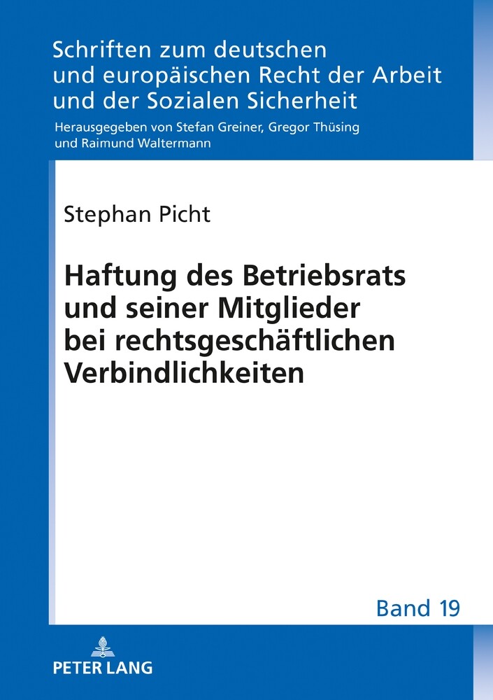 Thumbnail - Stephan Picht / Haftung Des Betriebsrats Und Seiner Mitglieder Bei