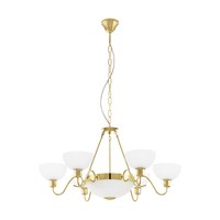 Eglo 95916 Savoy 1 8 Light Pendant Stainless Steel/brass/satinated Glass/white Eglo 95916 Savoy 1 8 Light Pendant Stainless Steel/brass/satinated Glass/white