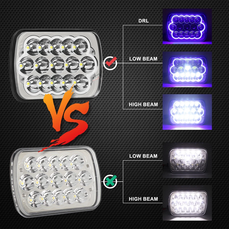 For International Harvester 9900 9200 9400i 4700 4800 7x6" Led Headlight H6054 - Image 4 of 4