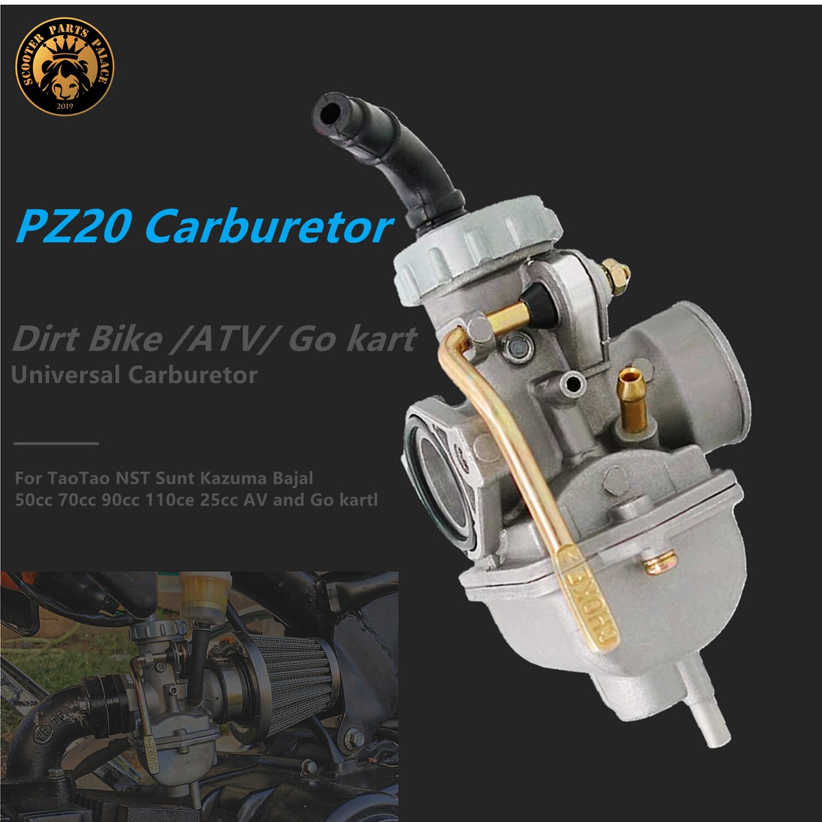 PZ20 Carburetor For 50cc 70cc 90cc 110cc 125cc ATV Quad Dirt Pit