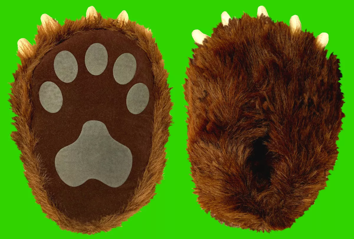 Furry Childrens / Grizzly Paw Costume Slippers | eBay