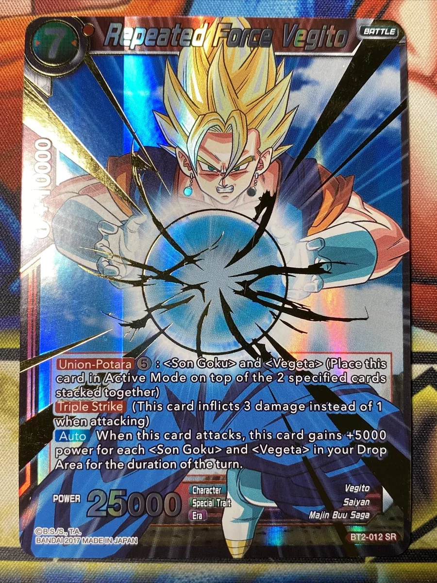 Repeated Force Vegito BT2-012 SR Dragon Ball Super Card Game TCG