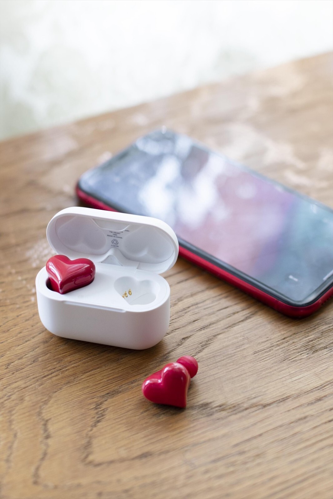 Heart Buds Heart Shaped Wireless Earphones RED Dynamic 6mm IPX4