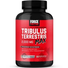 Force Factor Tribulus Terrestris Max 2000mg 90% Saponins Testosterone Booster