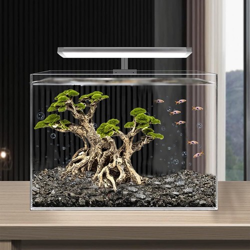 Fish Tank Decor Bonsai Trees with Faux Moss- Aquarium Rocks Aquascaping - Picture 4 of 6
