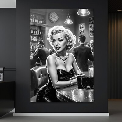   WANDBILD MARILYN MONROE AN DER BAR, KUNST ACRYLGLAS, LEINWAND, POSTER DEKO