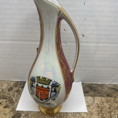 Vintage 6” Vase Made By Lutz Austria With Vorarlberg On Front. 1971 Tag Attached - Picture 1 of 11