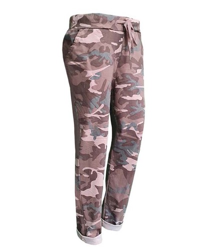 Italian Ladies Women Camouflage Army Casual Magic Trouser Jogger Pants Size 8-20 - Picture 9 of 14
