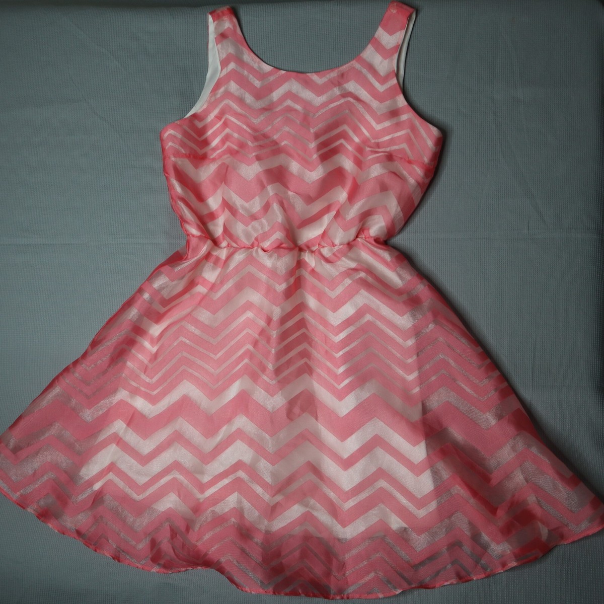 HeartSoul Formal Cocktail Dress Womens Medium Light Coral Pink Chevron Layer NWT HeartSoul Formal Cocktail Dress Womens Medium Light Coral Pink Chevron Layer NWT