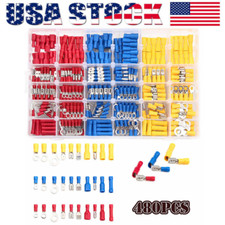 480x Assorted Insulated Electrical Wire Terminal Crimp Connector Spade Set Kit