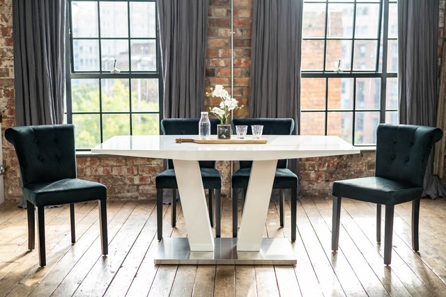 Seconique Charisma White Gloss Chrome Table With 4 Chairs For Sale Ebay