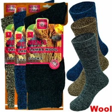 3 Pairs Mens Winter Heavy Duty Merino Lambs Wool Warm Thermal Boots Socks 10-13