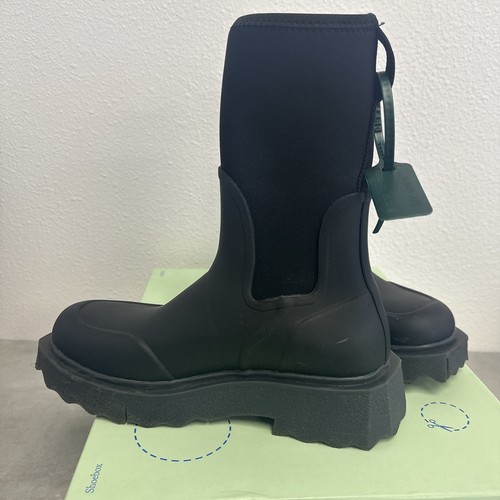 Off-White For Rainy Days Rain Boots Black Women’s EU 39/US 9 Used With - Picture 5 of 14