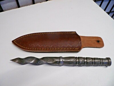 10'' CUSTOM MADE HAND FORGED DAMASCUS STEEL KRISS BLADE, COMABT TRI DAGGER