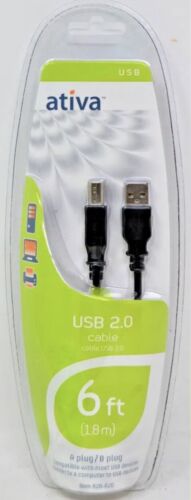 Ativa 6ft USB 2.0 Cable A Male Mini USB B 4 pin mini Computer Connector NIP - Afbeelding 1 van 4