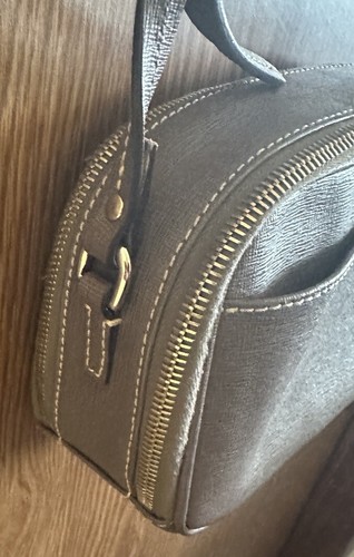 Dooney & Bourke Double Pocket Taupe Leather Saffiano Camera Crossbody Bag - Picture 9 of 18
