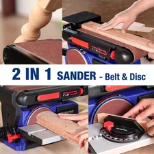 4"x36" Belt Sander 4.3A 3600RPM Belt Disc Sander Combo 1/2 HP 6-inch Disc Sander
